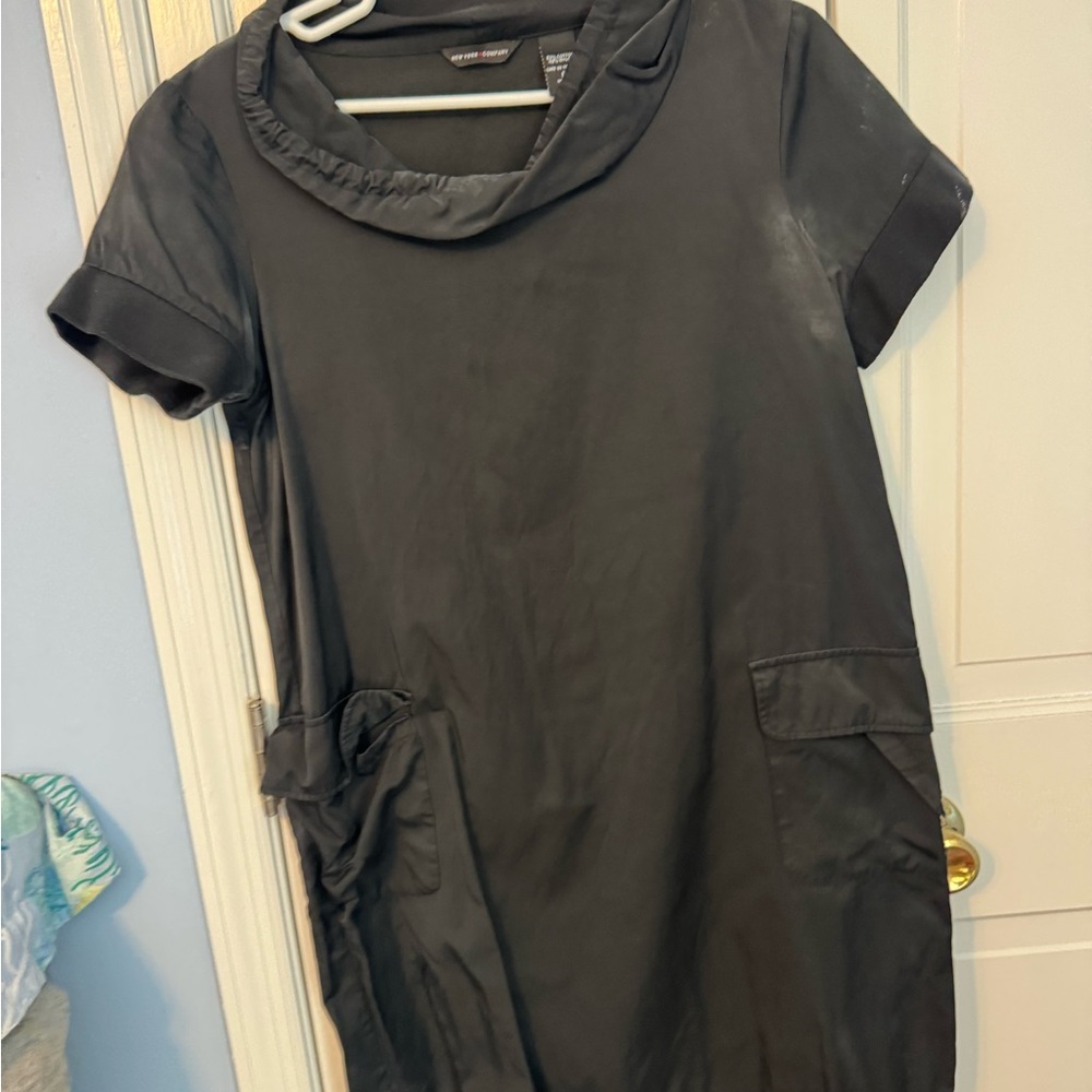 Chic 🖤 Effortless Black Utility Tunic Dress | New York & Company 🖤 - Picture 6 of 6
